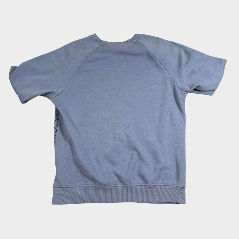 The North Face Womens Large Blue AOP Jumbo All Over Print Logo Sweatshirt Crew L - Picture 2 of 10